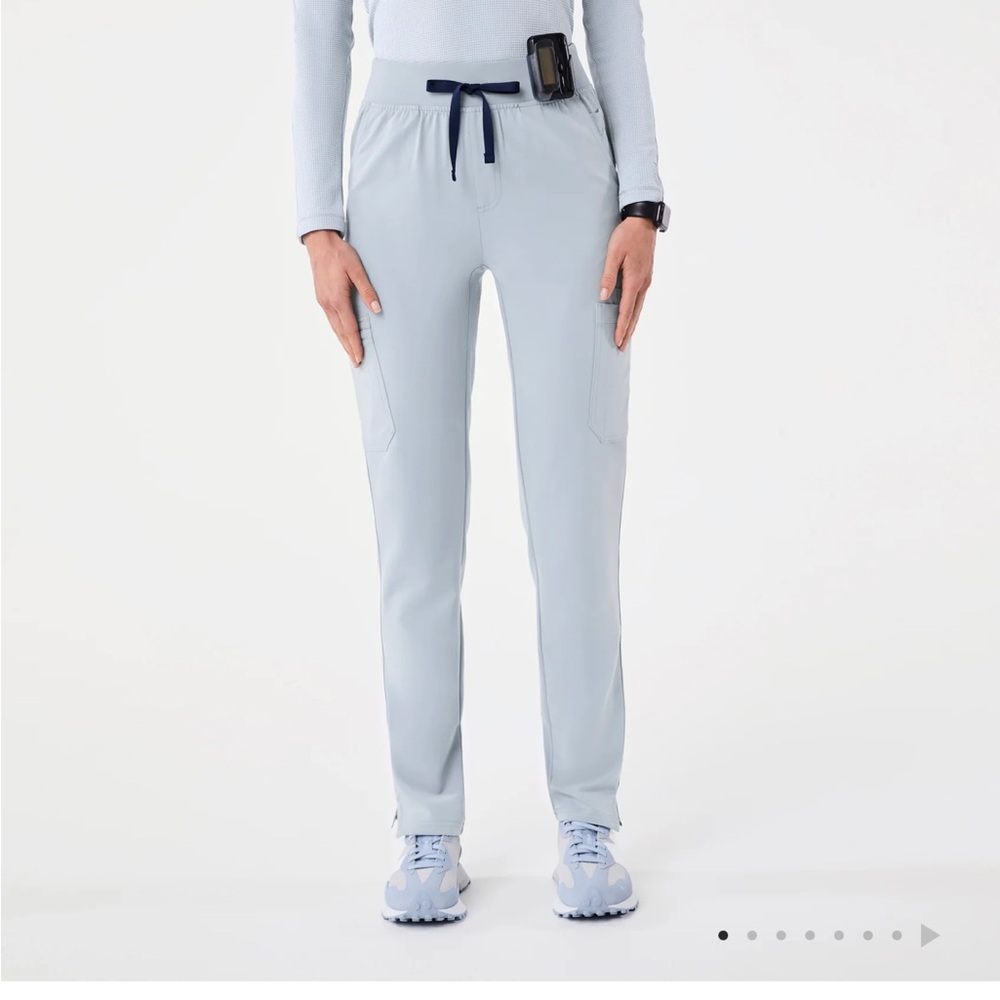 FIGS Dusty Blue High-Waisted Yola Women's Scrub Pants